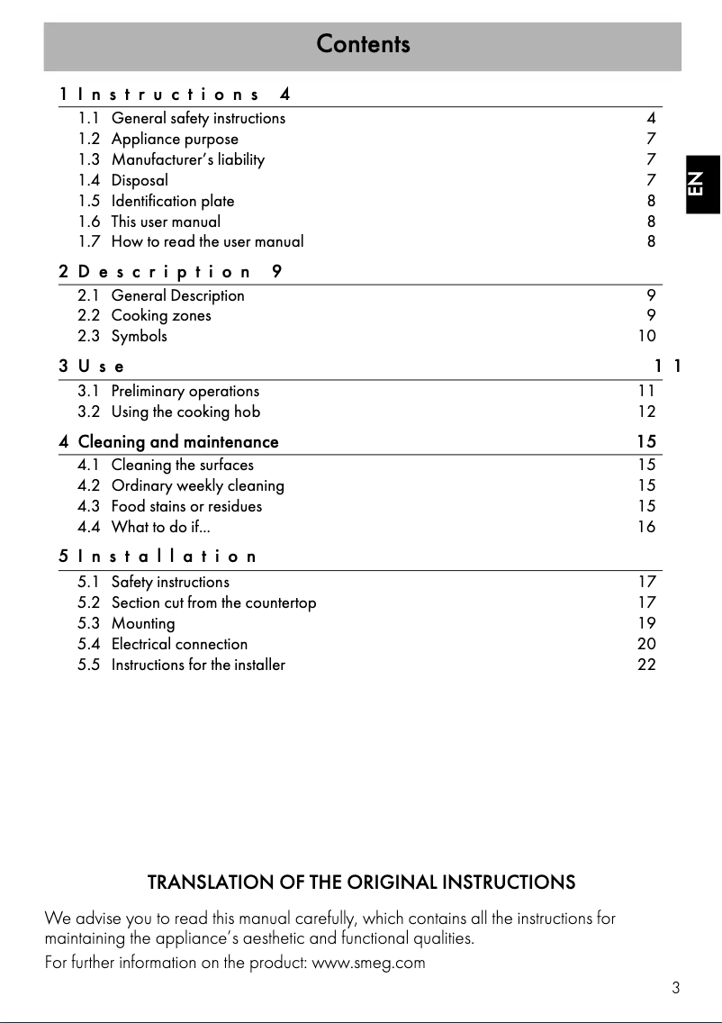 Page n°1 - Manuel utilisateur Smeg SA661X2
