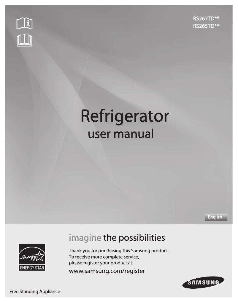 Page 1 de la notice Manuel utilisateur Samsung RS267TDPN