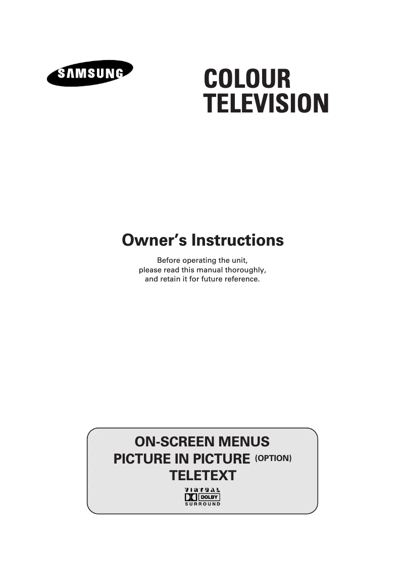 Page n°1 - Manuel utilisateur Samsung CW29Z68P