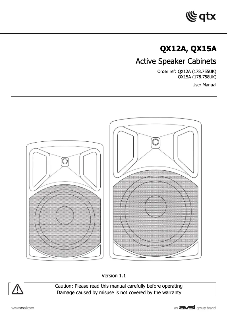 Page n°1 - Manuel utilisateur Qtx QX15A