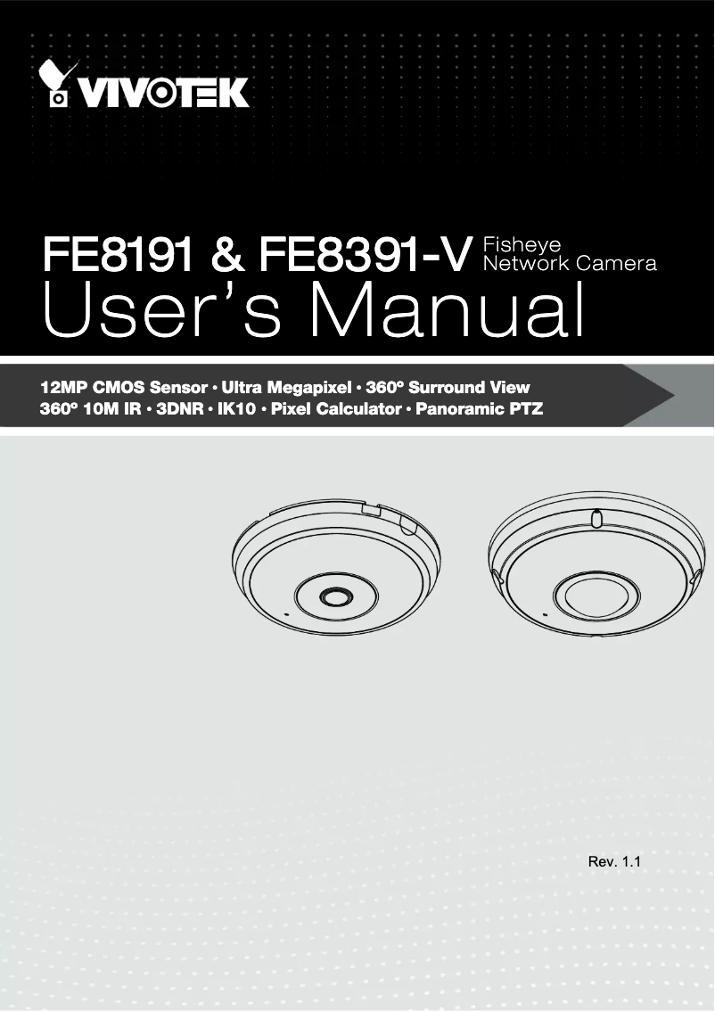 Page 1 de la notice Manuel utilisateur Vivotek FE8391-V