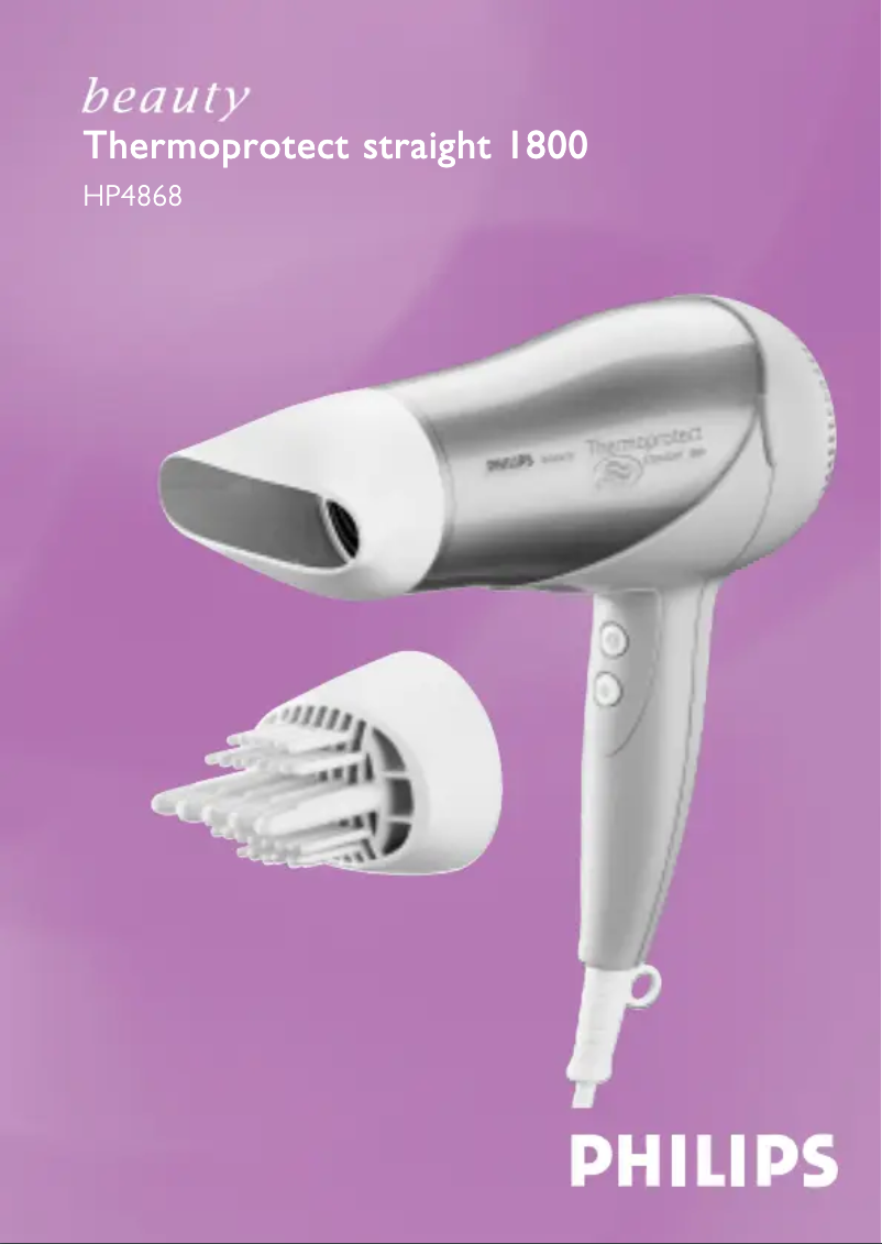 Image de la première page du manuel de l'appareil Thermoprotect straight HP4868