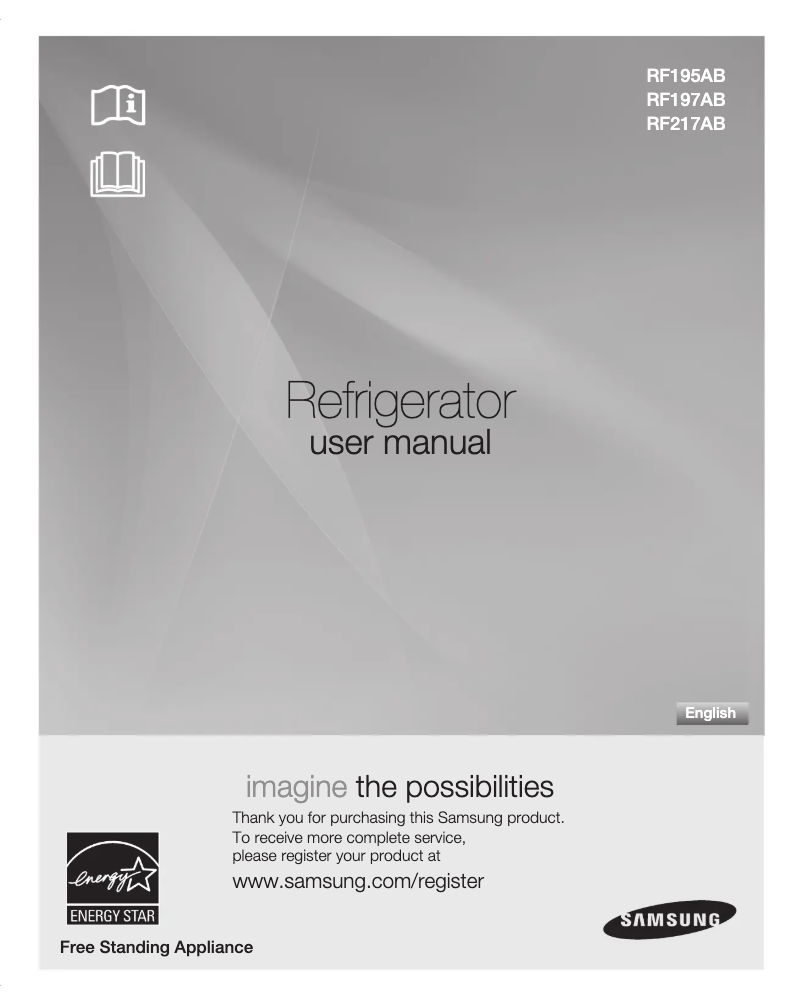 Page 1 de la notice Manuel utilisateur Samsung RF217ABWP