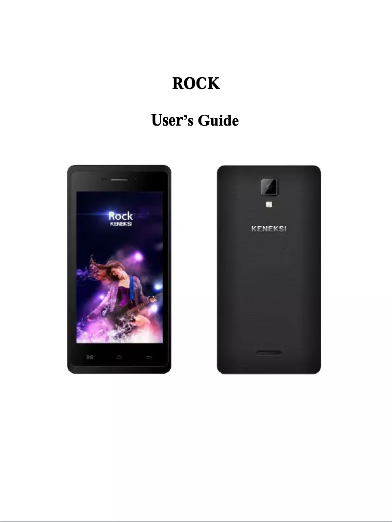 Page n°1 - Manuel utilisateur Keneksi Rock