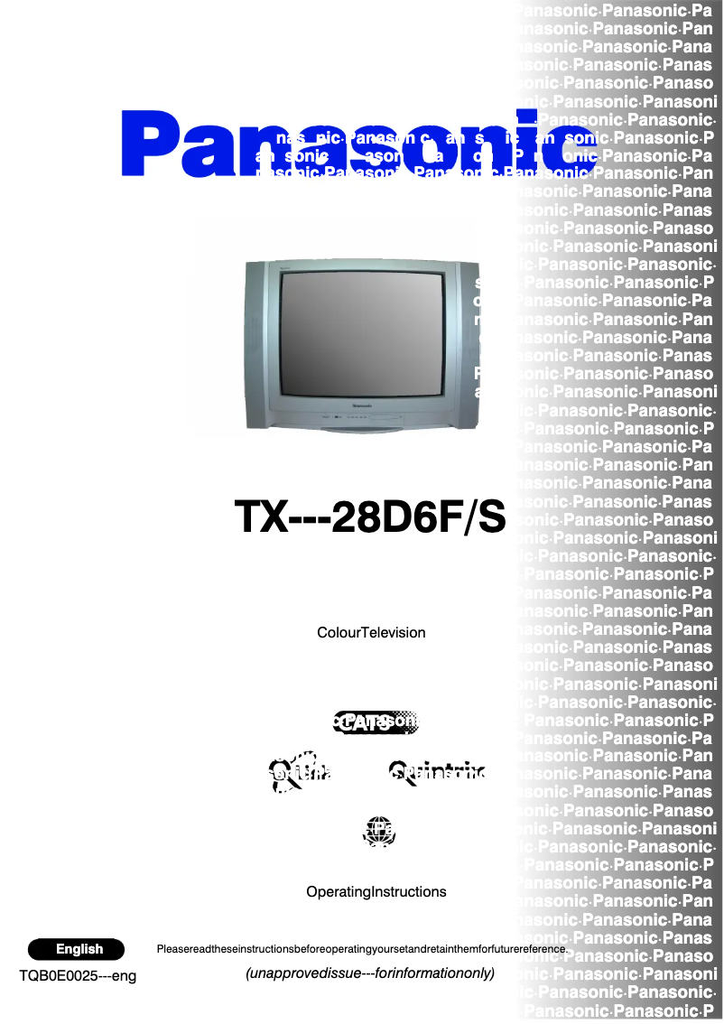 Página 1 del manual Manual de usuario Panasonic TX-28D6FS