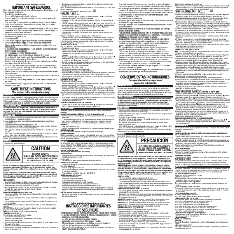 Page 1 de la notice Manuel utilisateur Black & Decker TO1380SS