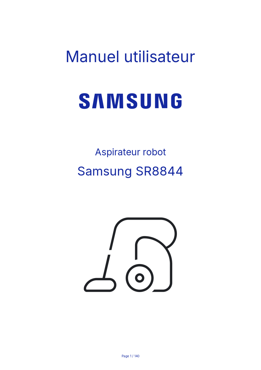 Page n°1 - Manuel utilisateur Samsung SR8844