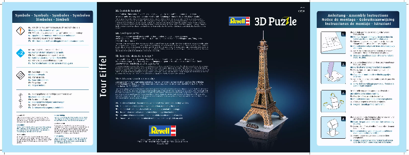 Image de la première page du manuel de l'appareil 3D Puzzle Tour Eiffel