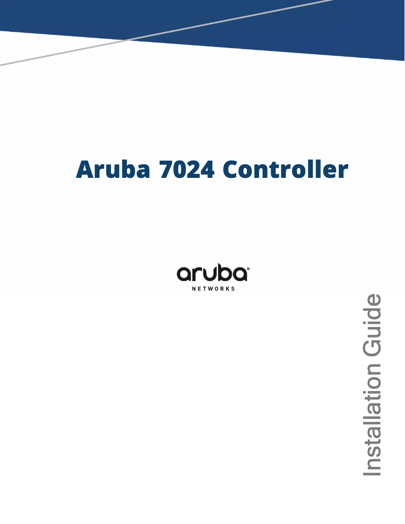 Page n°1 - Manuel utilisateur Aruba 7024
