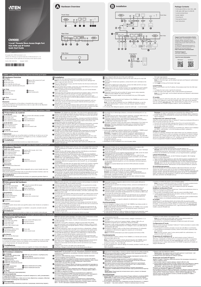 Page 1 de la notice Manuel utilisateur ATen CN9000