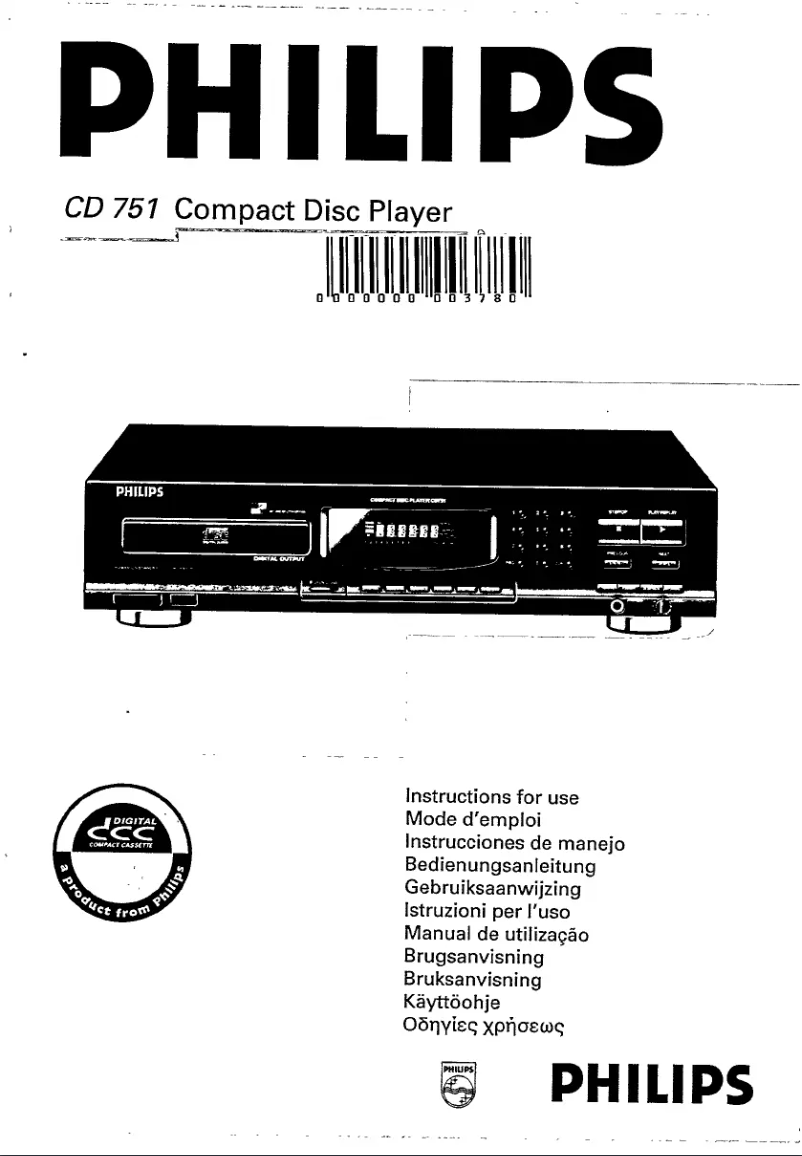 Page 1 de la notice Manuel utilisateur Philips CD751