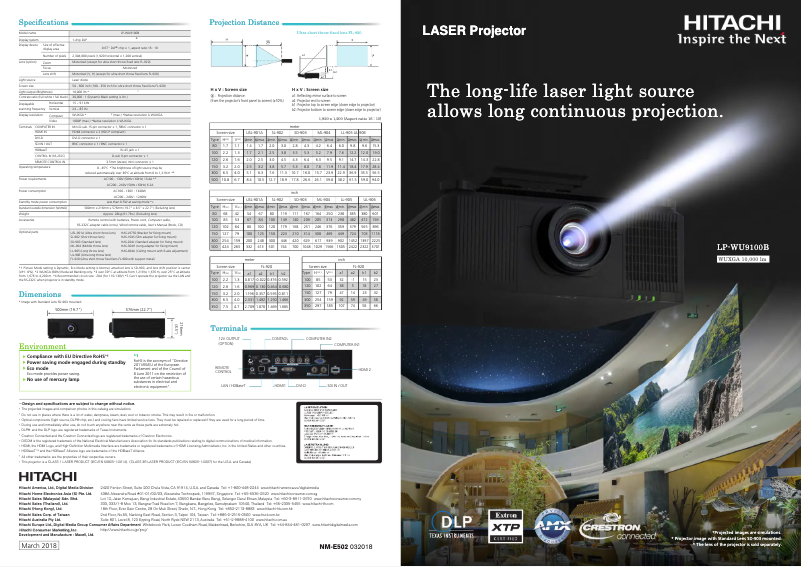 Page n°1 - Brochure Hitachi LP-WU9100