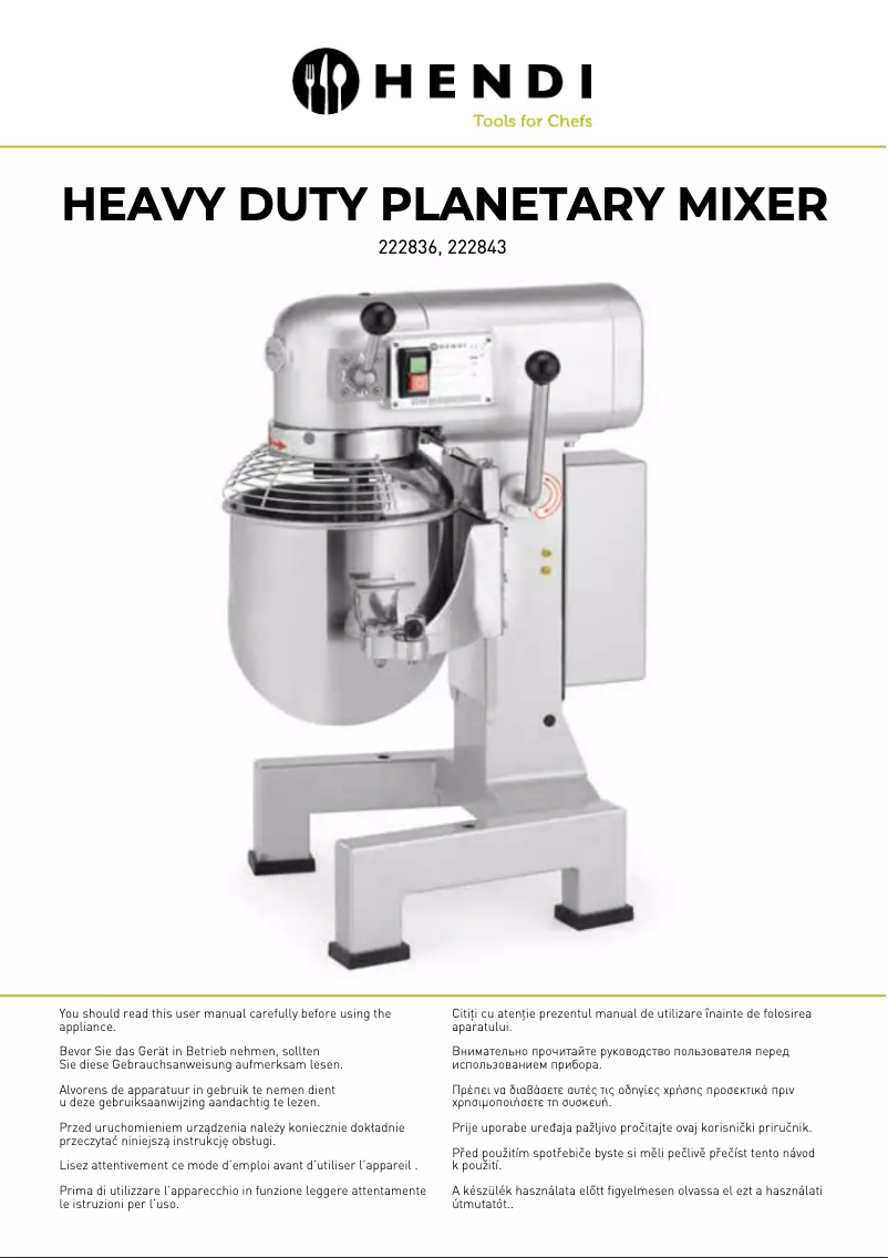 Page 1 de la notice Manuel utilisateur Hendi 222843