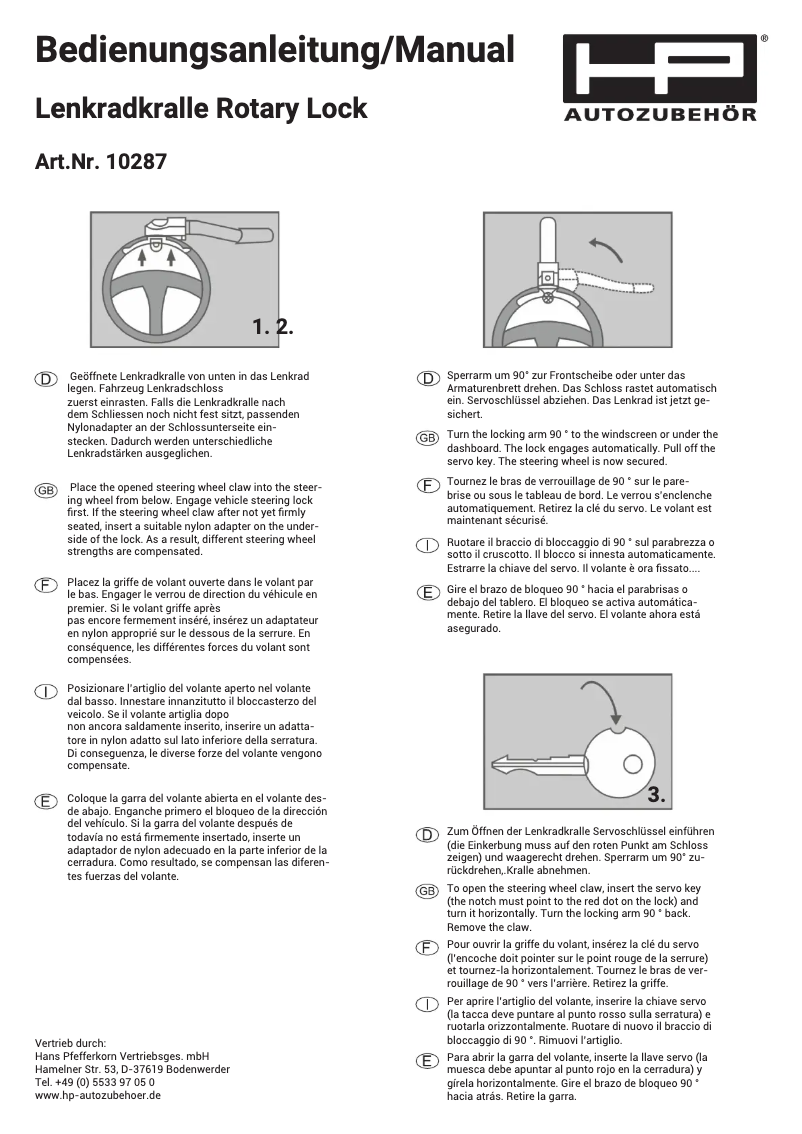 Page 1 de la notice Manuel utilisateur HP Rotary Lock