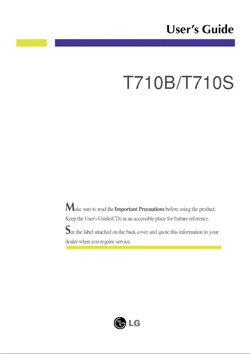 Page 1 de la notice Manuel utilisateur LG T710SK