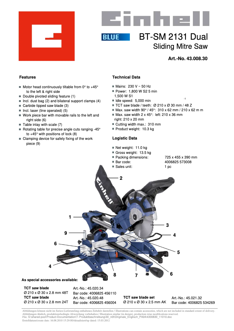 Image de la première page du manuel de l'appareil BT-SM 2131 Dual