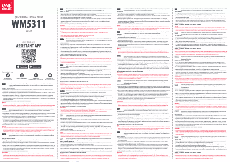 Page 1 de la notice Manuel utilisateur One for all WM 5311