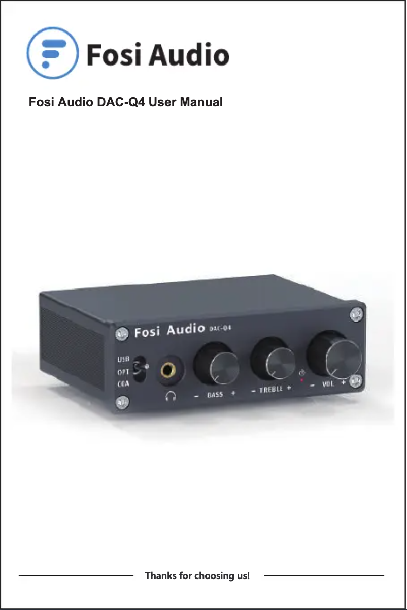 Page n°1 - Manuel utilisateur Fosi Audio Q4