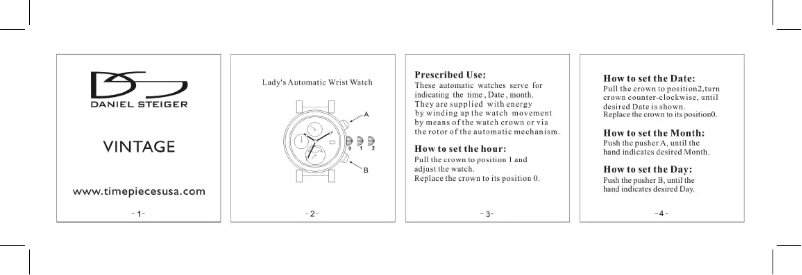 Image de la première page du manuel de l'appareil Vintage