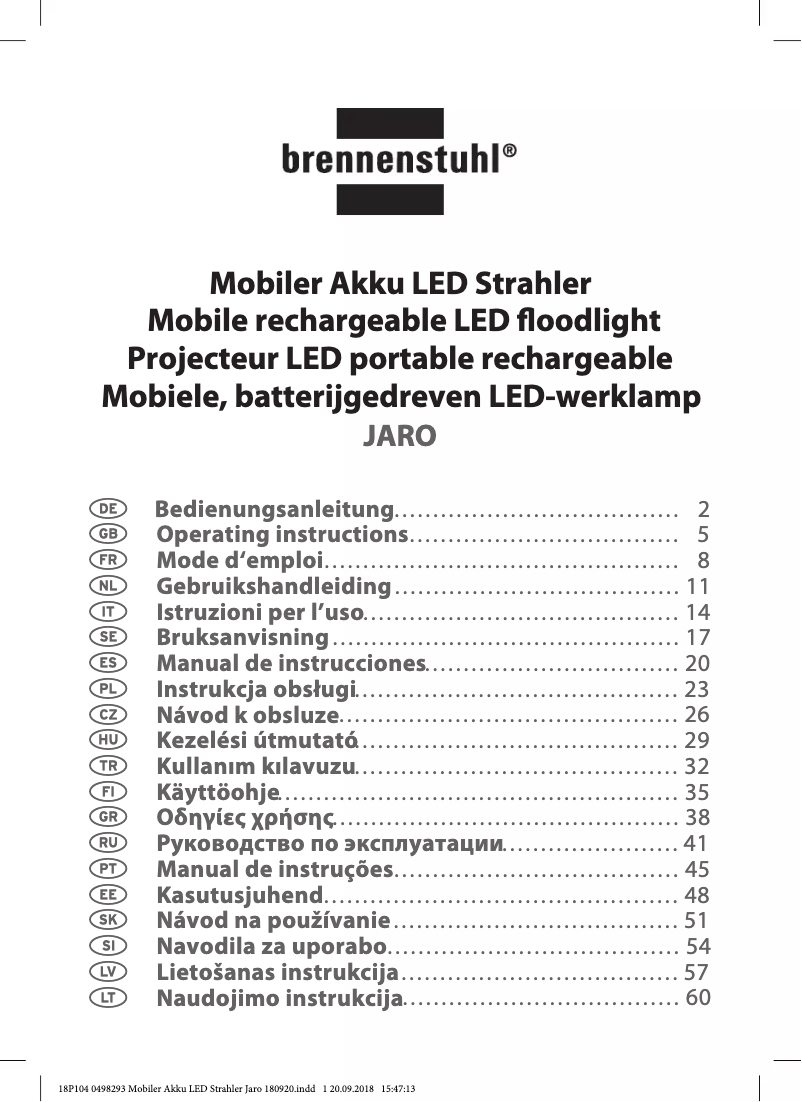 Image de la première page du manuel de l'appareil JARO 3000 MA