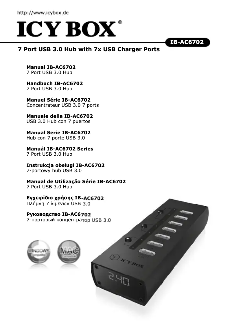 Página 1 del manual Manual de usuario Icy Box IB-AC6702