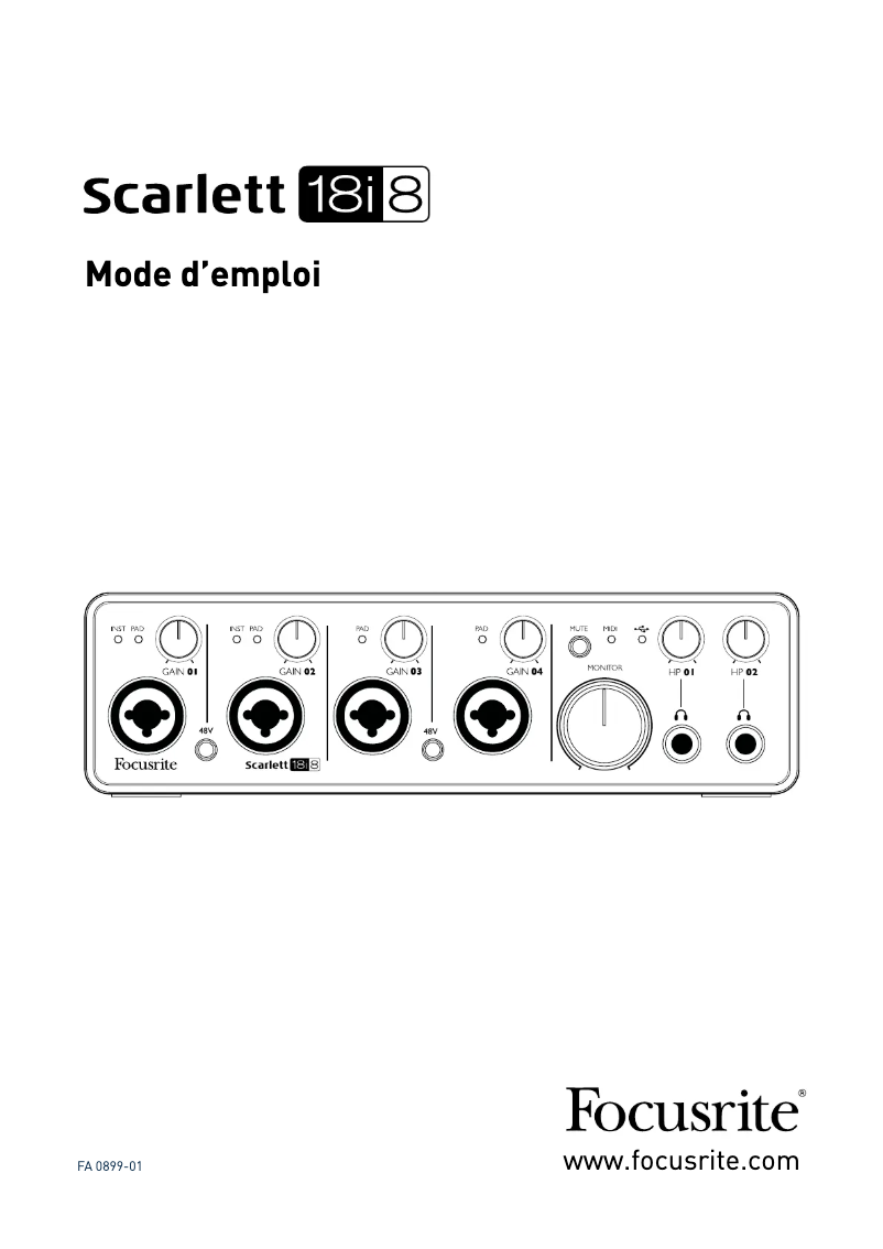 Page 1 de la notice Manuel utilisateur Focusrite Scarlett 18i8