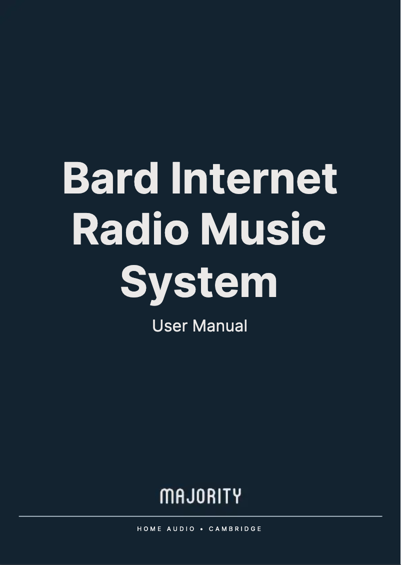 Page 1 de la notice Manuel utilisateur Majority Bard