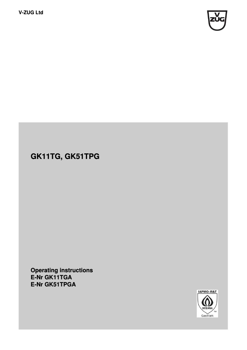 Image de la première page du manuel de l'appareil GK51TPG