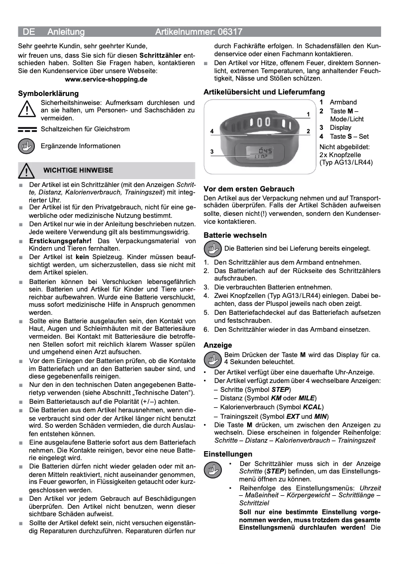 Page n°1 - Manuel utilisateur VitalMaxx 06317
