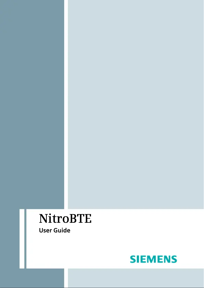 Page 1 de la notice Manuel utilisateur Siemens Nitro BTE