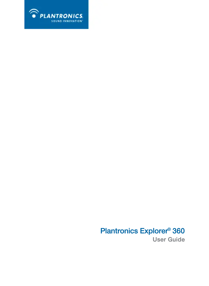 Page 1 de la notice Manuel utilisateur Plantronics Explorer 360