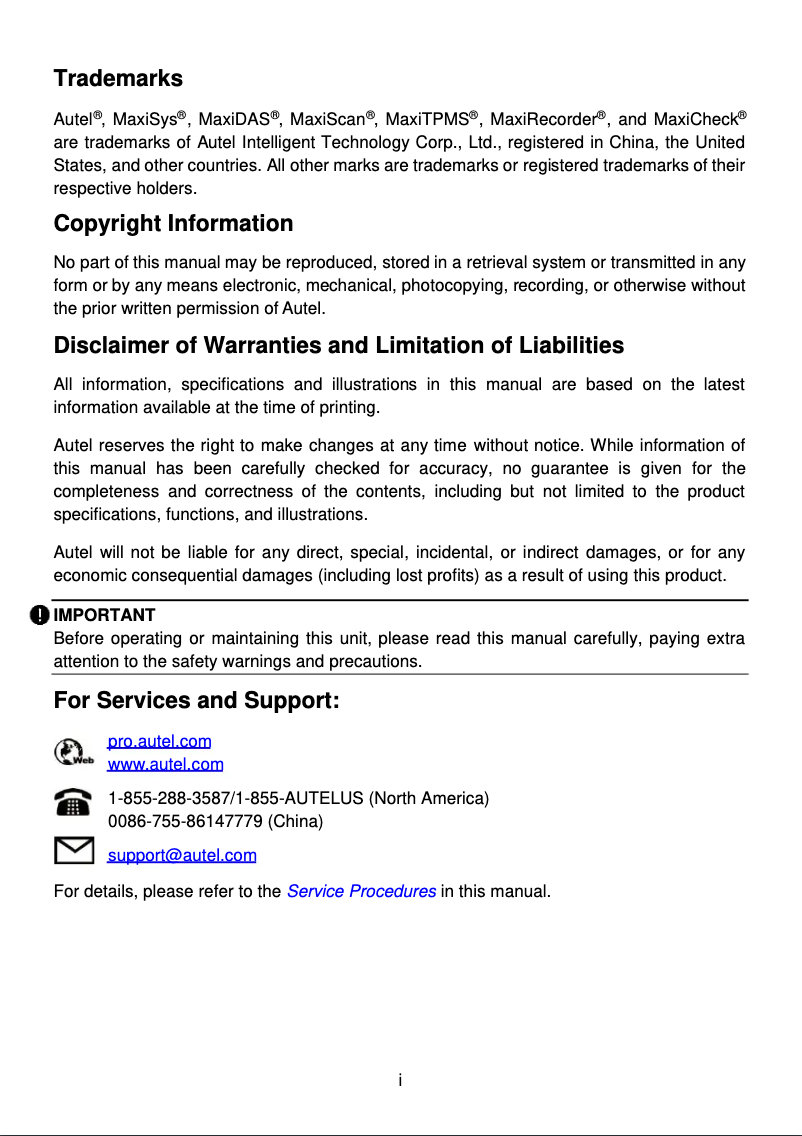 Page 1 de la notice Manuel utilisateur Autel MaxiSYS MS908S II