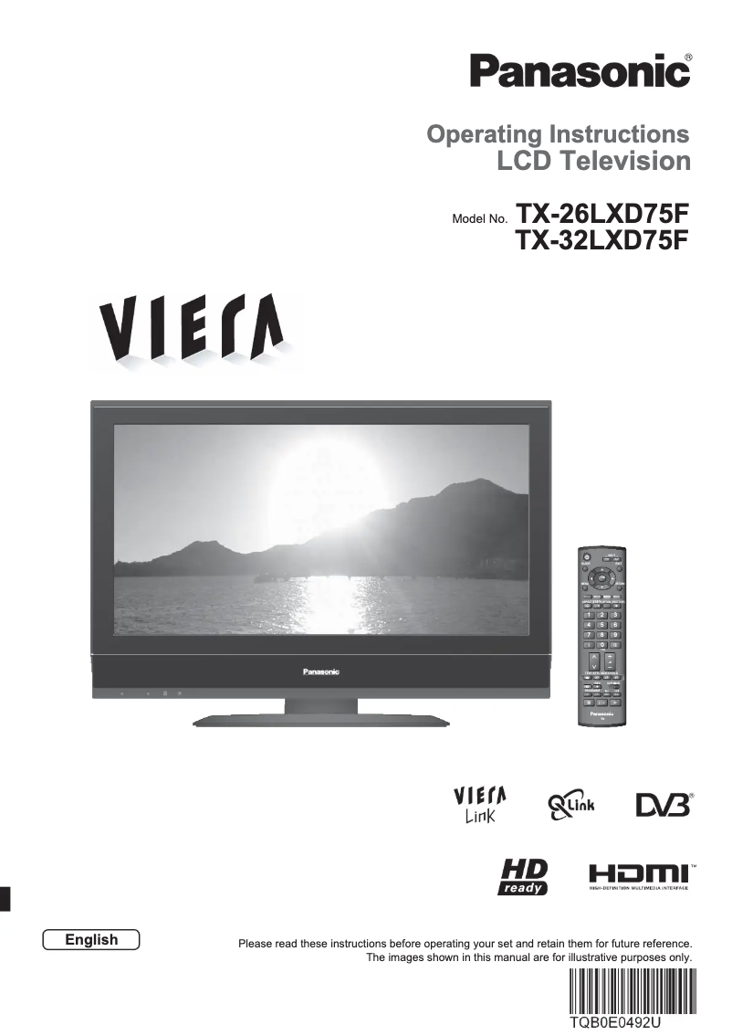 Page 1 de la notice Manuel utilisateur Panasonic Viera TX-32LXD75F