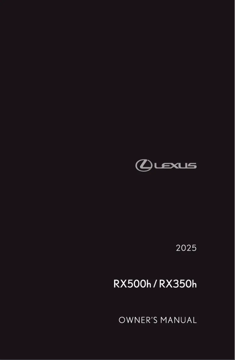 Page 1 de la notice Manuel utilisateur Lexus RX 350h (2025)