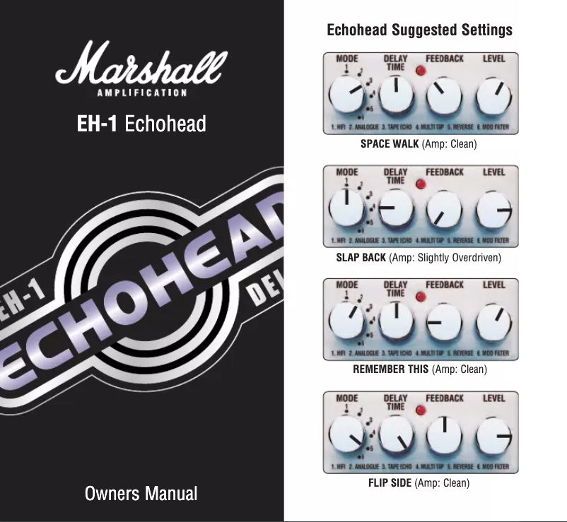 Page 1 de la notice Manuel utilisateur Marshall EH-1 Echohead