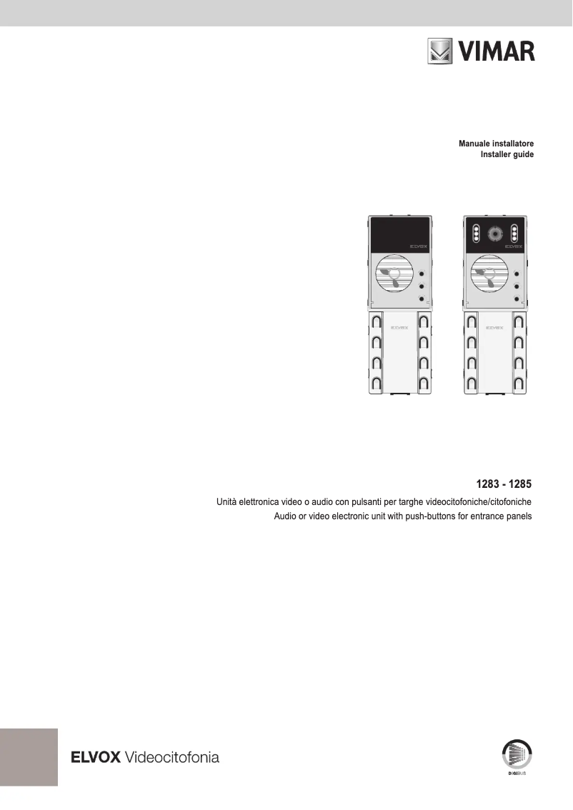 Página 1 del manual Manual de usuario Vimar ELVOX 1283