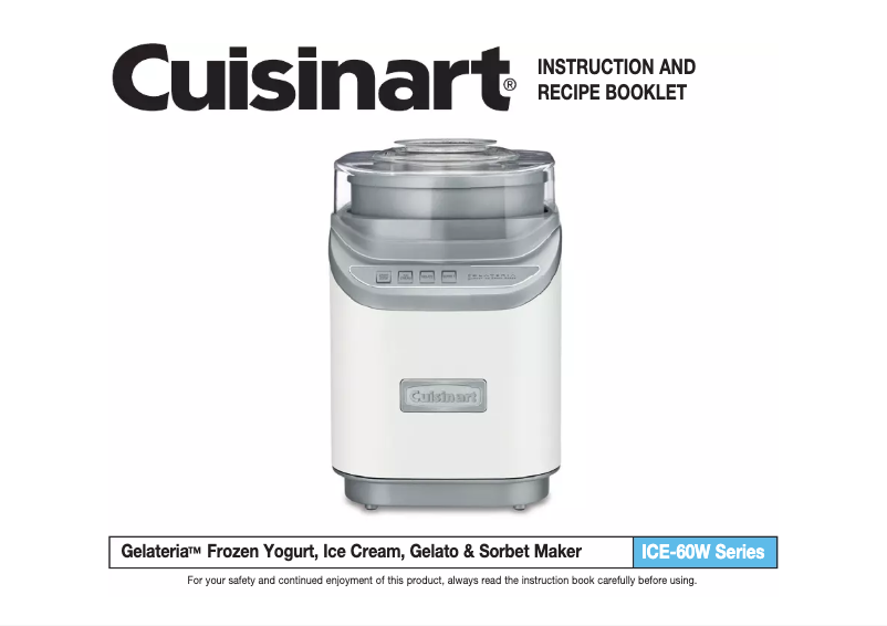 Page n°1 - Manuel utilisateur Cuisinart Gelateria ICE-60W