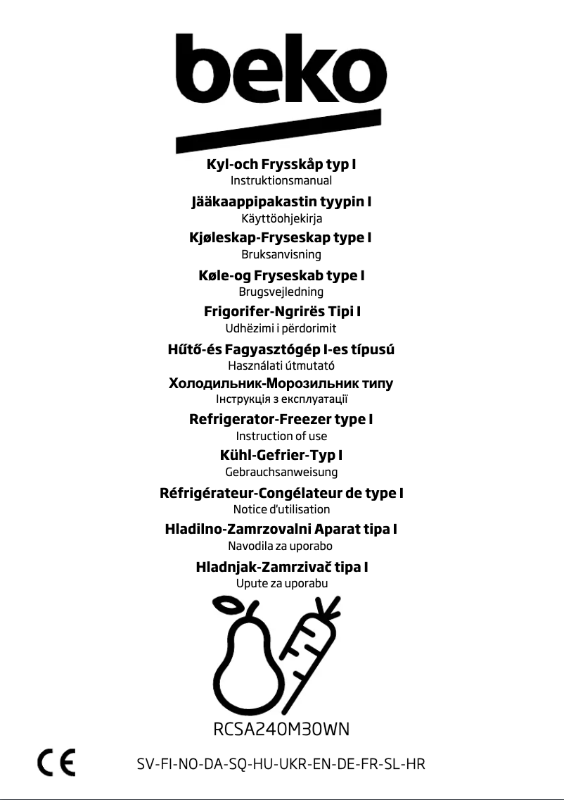 Page n°1 - Manuel utilisateur Beko RCSA240M30WN