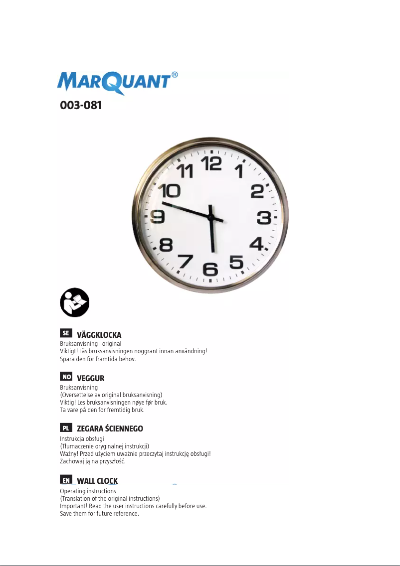 Page n°1 - Manuel utilisateur Marquant 003-081