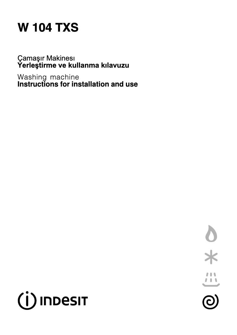 Page n°1 - Manuel utilisateur Indesit W 104 TXS (TK)