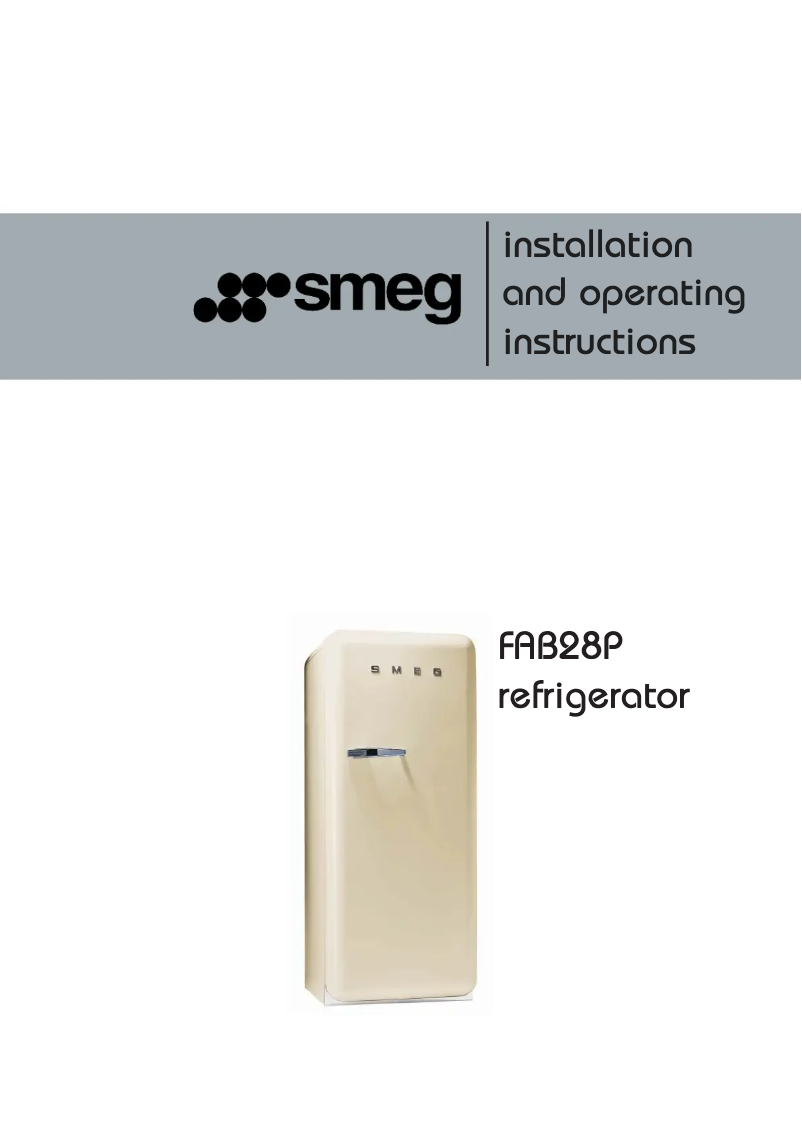 Página 1 del manual Instrucciones / montaje Smeg FAB28RVE1