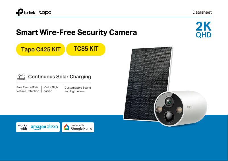 Page 1 de la notice Fiche technique TP-Link Tapo C425 KIT