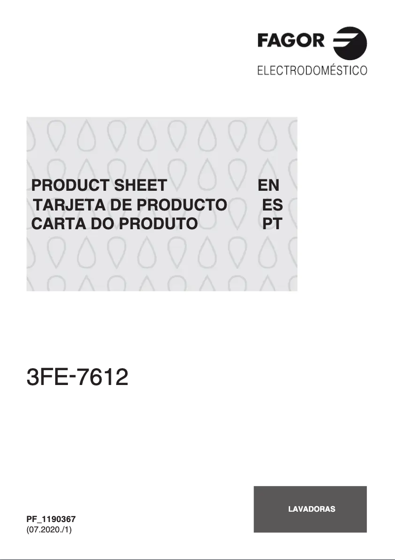 Page n°1 - Fiche technique Fagor 3FE-7612