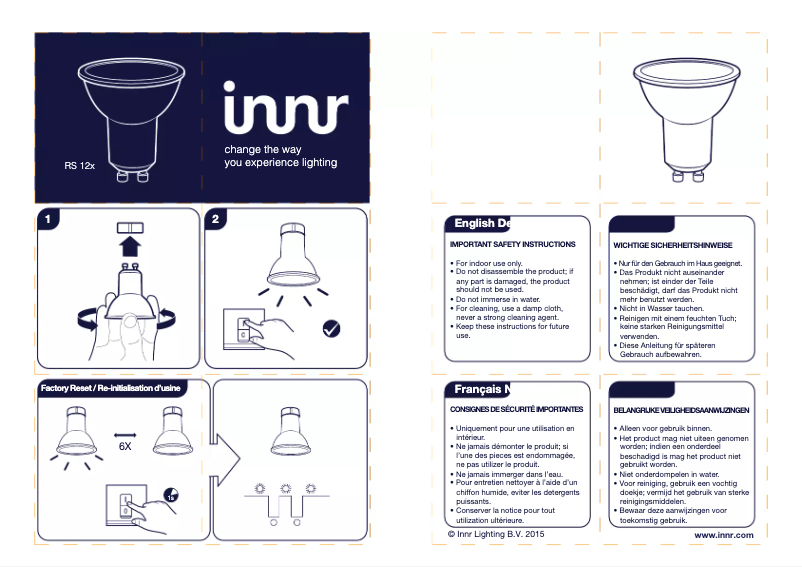 Page n°1 - Manuel utilisateur Innr Spot GU10