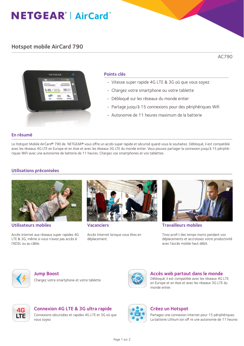 Image de la première page du manuel de l'appareil AirCard 790