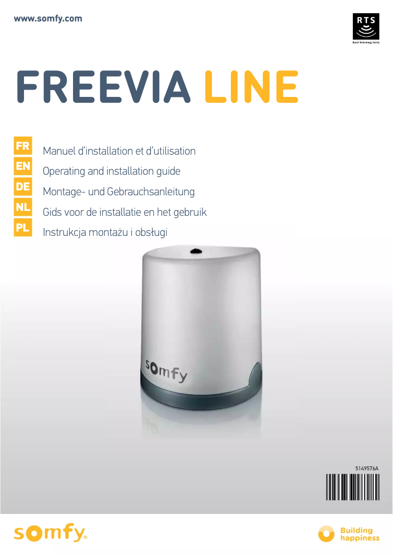 Page n°1 - Manuel utilisateur Somfy Freevia Line