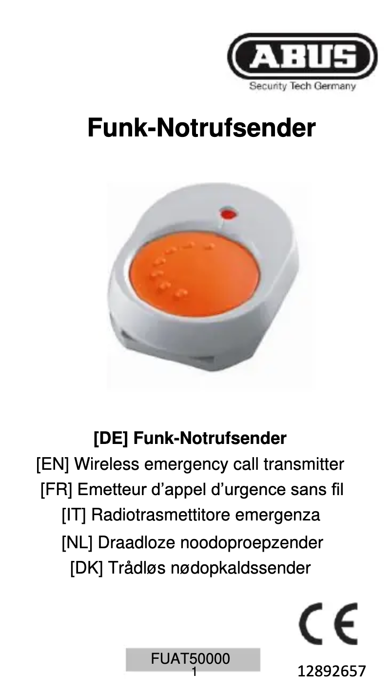 Página 1 del manual Guía de instalación Abus FUAT50000