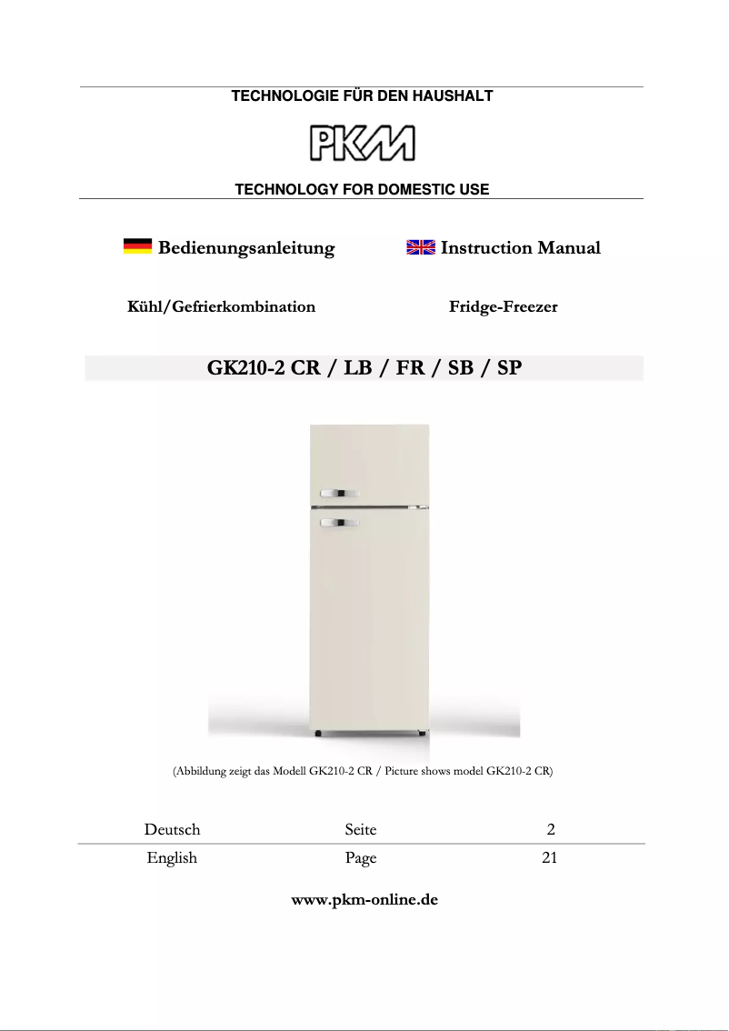 Image de la première page du manuel de l'appareil GK210-2 LB