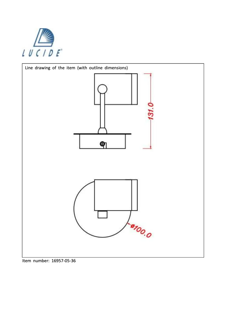 Page 1 de la notice Manuel utilisateur Lucide BIRX -