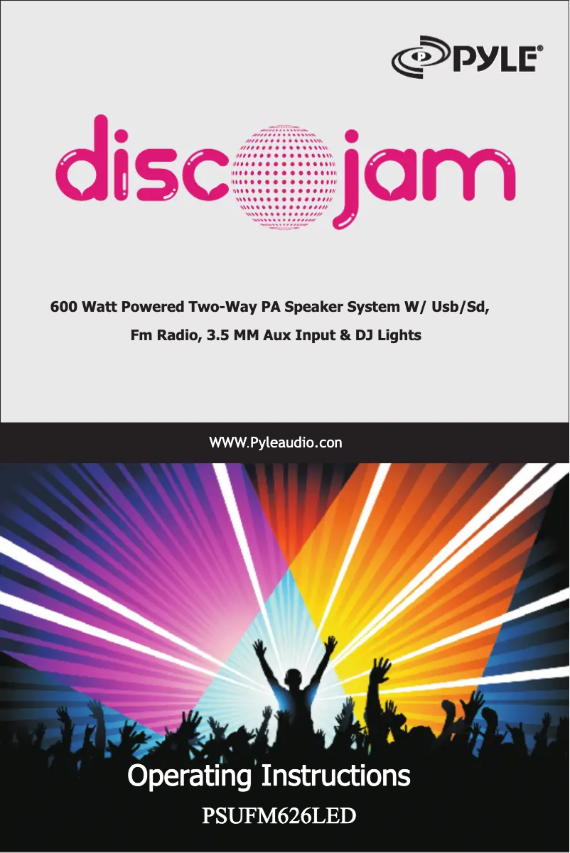 Page n°1 - Manuel utilisateur Pyle Disco Jam PSUFM626LED